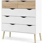 Komoda Retro III, bílá / dub sonoma
