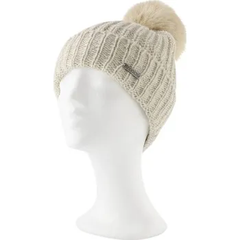 Módní doplněk Voxx pletená čepice s merino vlnou a bambulí Minor krémová 121075 | P700640