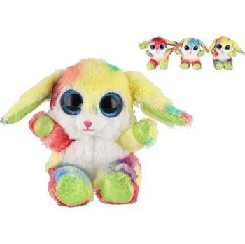 plyšák Teddies Zajíc duhový sedící 15 cm