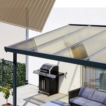 Pergola Gutta Terrassendach Premium - bronzový akryl / antracitová konstrukce pergola 8,13 x 4,06 m