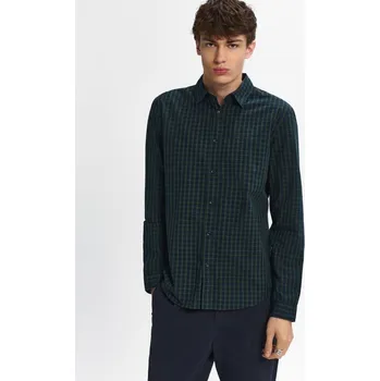 Pánská košile Kostkovaná košile - L - House - hnědozelená - 615HO-78X