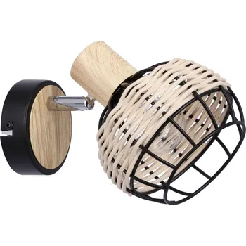 Nástěnné svítidlo Nástěnné bodové svítidlo TAJGA - 1xE14, 40W, černé / hnědé