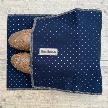 chlebník Chlebapsa - kapsa na chléb, tmavě modrá sváteční MagsBags.cz