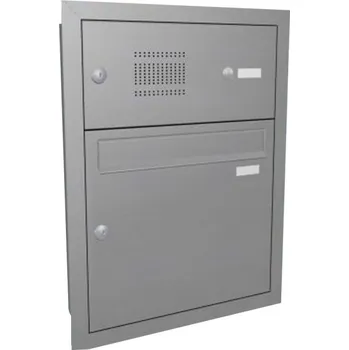 Stříška nad vchodové dveře Gutta boční stěna Guttavordach BS Plus se schránkou, zvonkem a interkomem 220 x 90 cm DB 703 (antracit matný) / nerez