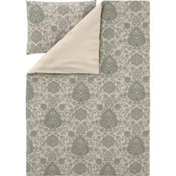 Povlečení LIVARNO® Saténové ložní povlečení, 140 x 200 cm, 70 x 90 cm (krémová/šedá)