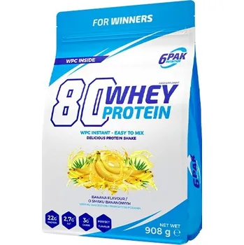 Protein 6PAK Nutrition 80 Whey Protein 908 g Příchuť: banán