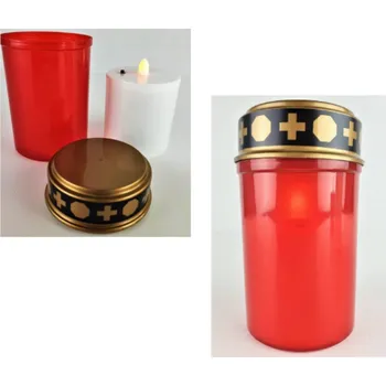Svíčka LED svíčka plastová s bateriemi ČERVENÁ 12x7 cm - 1 ks