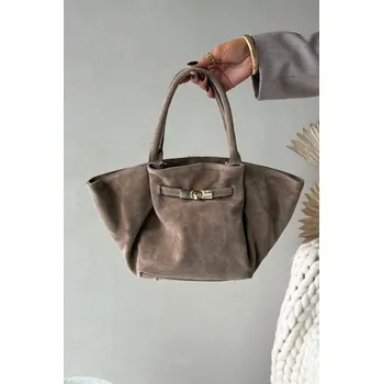 Kabelka Kožená semišová kabelka Boto béžová Boto krémová 3456209