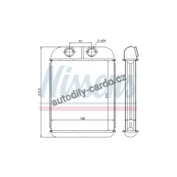 Chladič motoru Výměník tepla NISSENS 73467