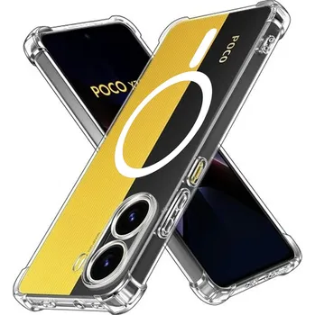 Pouzdro na mobilní telefon Techsuit Shockproof průhledný silikonový MagSafe pro Xiaomi Poco X7 Pro průhledný