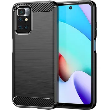 Pouzdro na mobilní telefon Techsuit Carbon Silicone Xiaomi Redmi 10 2021 2022 Černá