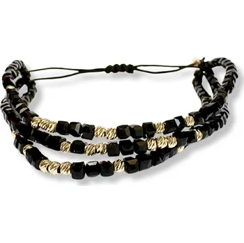 Náramek Lillian Vassago Šňůrkový zlatý náramek s křišťály LLV07-GB018B