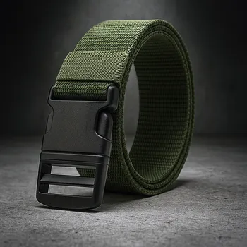 Opasek Opasek 100% nylon. Délka 120 cm, šířka 3,8 cm. Klasická spona plastová Barva: Zelená