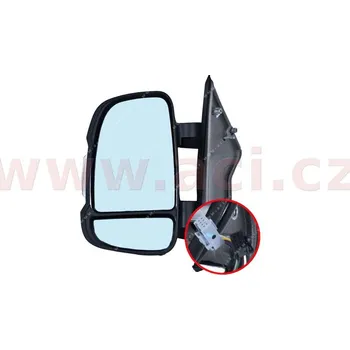 Autožárovka zpětné zrcátko el. ovládání. vyhřívané el. skládání s blikačem (pro oranžovou žárovku) a snímačem teploty střední rameno (140 mm) 10pin L