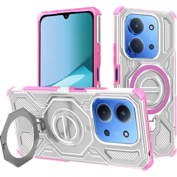 Pouzdro na mobilní telefon Techsuit Carbon Shield PRO pro Xiaomi Redmi 15C 4G/5G Poco C85 4G růžový průhledný