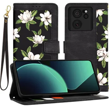 Pouzdro na mobilní telefon Techsuit FlipCraft Xiaomi 13T 13T Pro Flowers Dawn