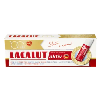 Lacalut Aktiv zubní pasta, 75ml + balzám na rty 4,8 g