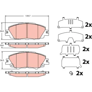 Brzdová destička Sada brzdových destiček, kotoučová brzda LUCAS GDB2394