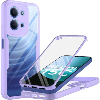 Pouzdro na mobilní telefon Techsuit ColorVerse 360 Series + Ochranné sklo Xiaomi Redmi 15C 4G/5G Fialová