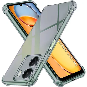 Pouzdro na mobilní telefon Techsuit Shockproof průhledný silikon Xiaomi Redmi 13C 4G Poco C65 kouřově černý