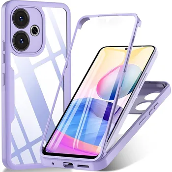 Pouzdro na mobilní telefon Techsuit ColorVerse 360 Series + Ochranné sklo Xiaomi Redmi 13 Poco M6 4G Fialová