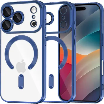 Pouzdro na mobilní telefon Techsuit Luxury Crystal MagSafe iPhone 17 Pro Max tmavě modrá