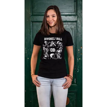 Dámské tričko Tričko Divokej Bill - DB Ksichty dámské Černé - XL