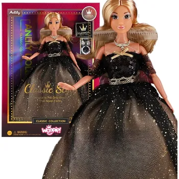 Woopie panenka Lily 30 cm s dlouhými blond vlasy v černých večerních šatech