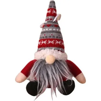 Vánoční dekorace Vánoční maskot, přívěsek ČERVENÝ trpaslík (20cm)