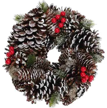 Věnec Vánoční věnec borovice 25 cm jinovatka KO-YZB000200sneh