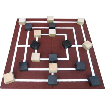 Venkovní dlažba Gutta hra mlýn gumová dlažba 100 x 100 cm červená