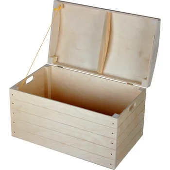 Úložný box Galanteriadrew Velká dřevěná truhla v pirátském stylu, přírodní dřevo