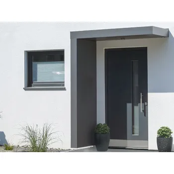 Stříška nad vchodové dveře Gutta BS/B Plus LED strip odtok L vchodová stříška 160 x 90 cm volitelná RAL