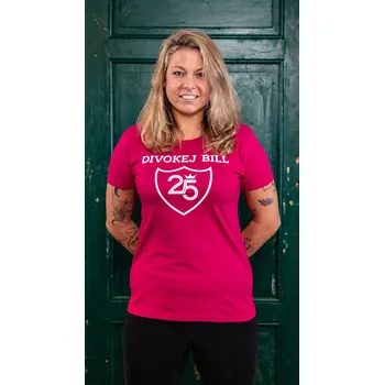 Dámské tričko Triko Divokej Bill - 25 štít dámské Růžová - S