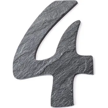 Gutta číslice břidlicová - malá číslice 4 tmavě šedá