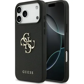 Pouzdro na mobilní telefon Guess Hardcase 4G Grained Big and Classic Logo iPhone 17 Pro Max černá