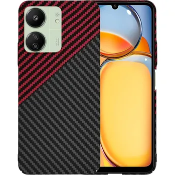 Pouzdro na mobilní telefon Techsuit Carbonite Xiaomi Redmi 13C Poco C65 Red Vortex