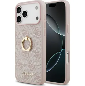 Pouzdro na mobilní telefon Guess Hardcase 4G Ring Stand iPhone 17 Pro Max růžová