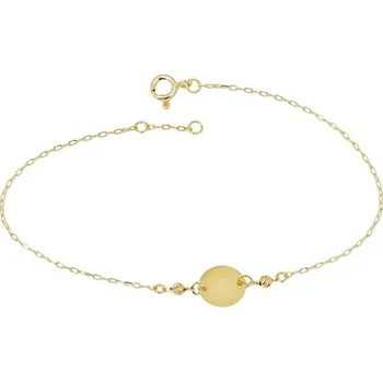 Náramek Dámský náramek ze žlutého zlata s madailonkem ZLNA1598F 18-19 cm + Dárek zdarma