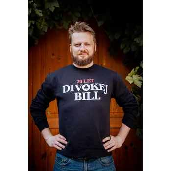 Pánská mikina Pánská mikina Divokej Bill - 20 let crewneck slabá Černá - M