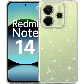 Pouzdro na mobilní telefon Techsuit SparkleSkin Series Xiaomi Redmi Note 14 4G (Standard) Průhledný