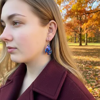 Náušnice art-wood.cz Visací náušnice - florální příval