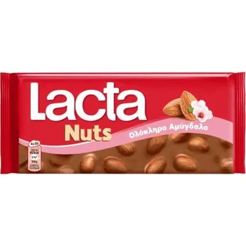 Čokoláda Lacta Nuts mléčná čokoláda s celými mandlemi 100 g
