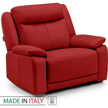 Křeslo Kožené křeslo CONTINENTAL 1P, červená (rosso 304)