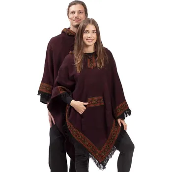 Dámské pončo Vlněné pončo LAHARA RUNA bordó