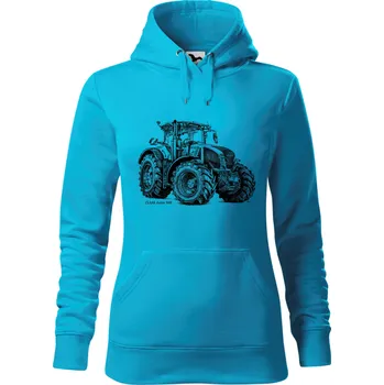 Dámská mikina Mikina - Claas Axion 960 Barva: Modrá - tyrkysová (44), Velikost: L, Střih: Dámské