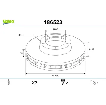 Brzdový kotouč Brzdový kotouč VALEO 186523