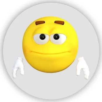 Dekorativní magnet Magnetka 60x60mm ve tvaru kruhu - smajlík s upřeným pohledem