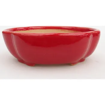 Květináč Keramická bonsai miska 10,5 x 9 x 3,5 cm červená