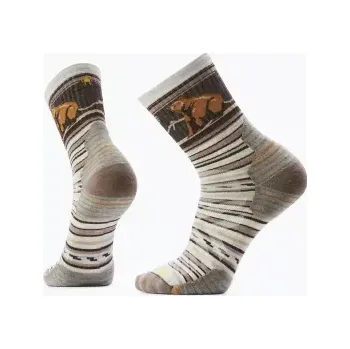 Dámské termo ponožky Smartwool Hike Targeted Cushion Bear Stripe Pattern Mid Crew Socks